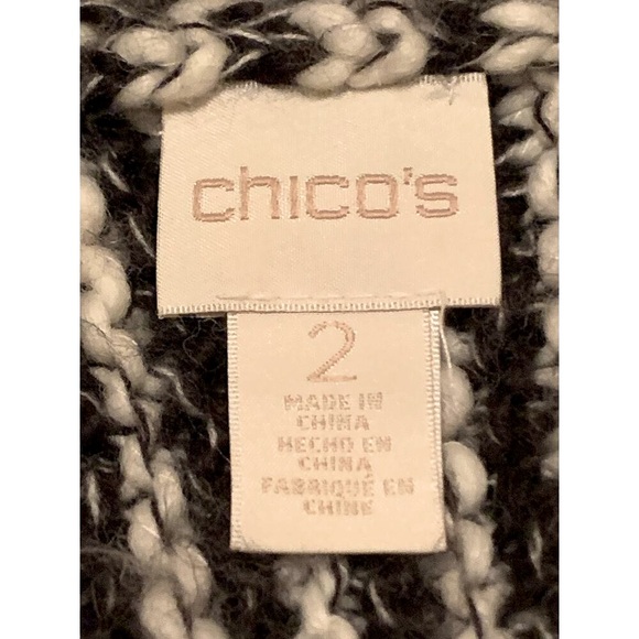 CHICO’S Womens Long Open Front Fringed Wool Blend Cardigan Western Cowboy  *Sz.2 - Picture 4 of 12